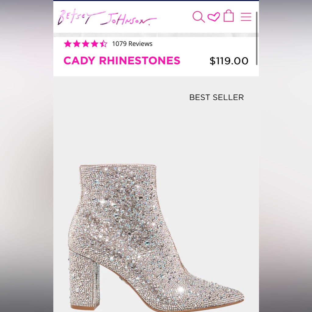 Betsey Johnson Cady Rhinestone Boots Brand New.
